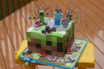 A super fun Minecraft cake for a super neat boy, Will!
