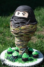 Ninjago Cake (Tornado Ninja Lego)! Wish we had a picture of Will's face when we delivered this cake to him! Priceless!!