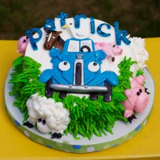 The "Little Blue Truck" cake for 1 year old Patrick