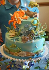 Topped with everything a boy loves under the sea....