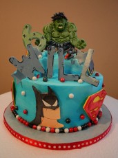Incredible Hulk and a Super Hero cake